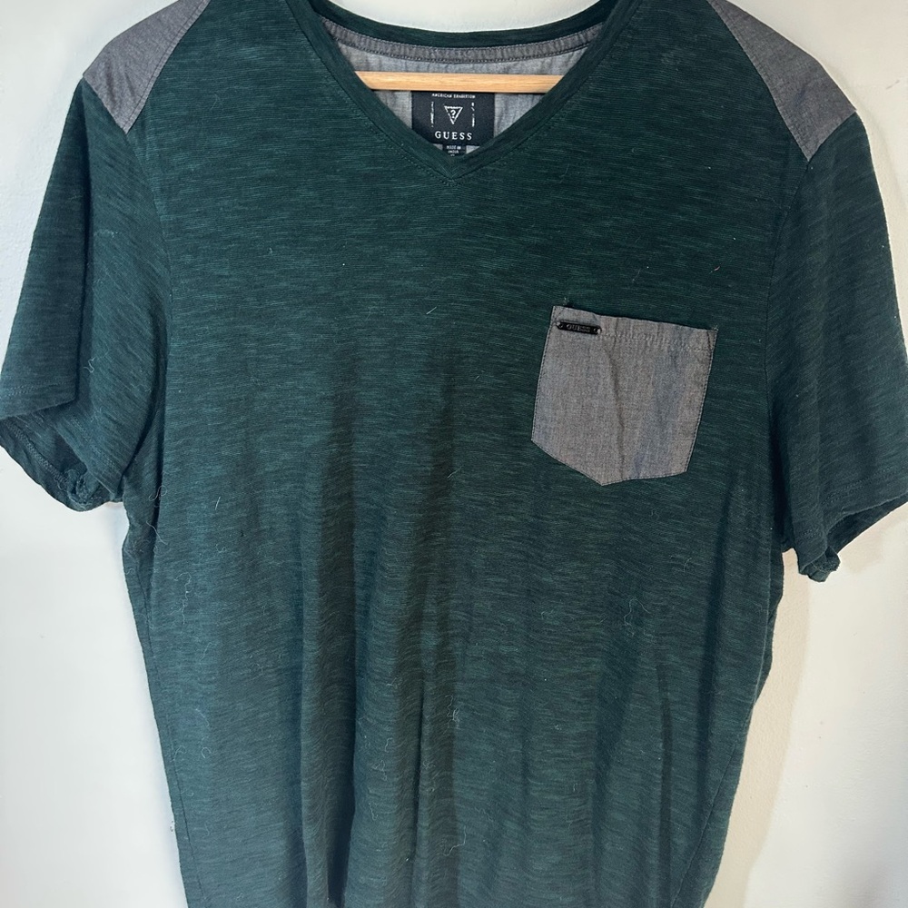 Guess Green and Gray Short Sleeve Tee